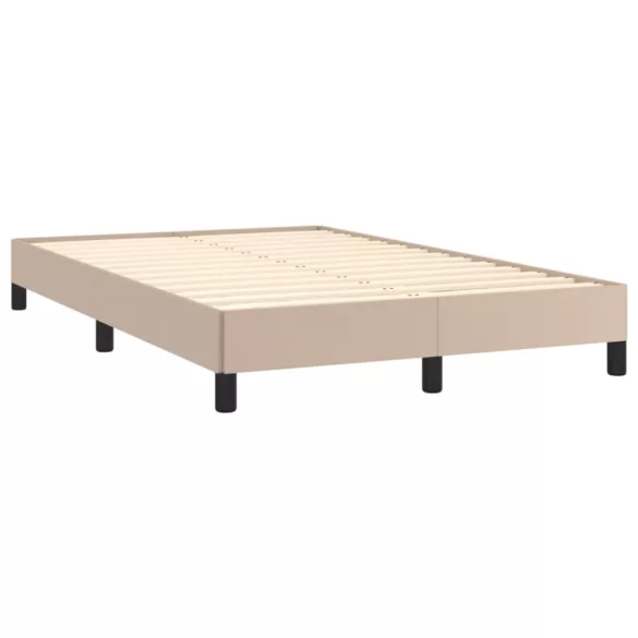 cappuccino színű műbőr rugós és LED-es ágy matraccal 120x190 cm