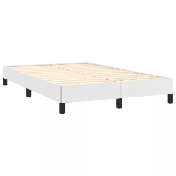 fehér műbőr rugós és LED-es ágy matraccal 120x190 cm