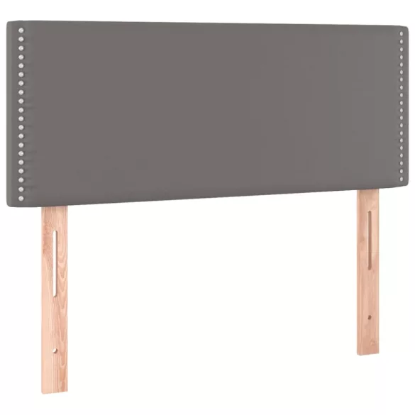 szürke műbőr rugós és LED-es ágy matraccal 120x190 cm