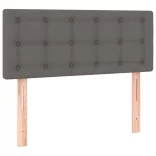 szürke műbőr rugós és LED-es ágy matraccal 120x190 cm