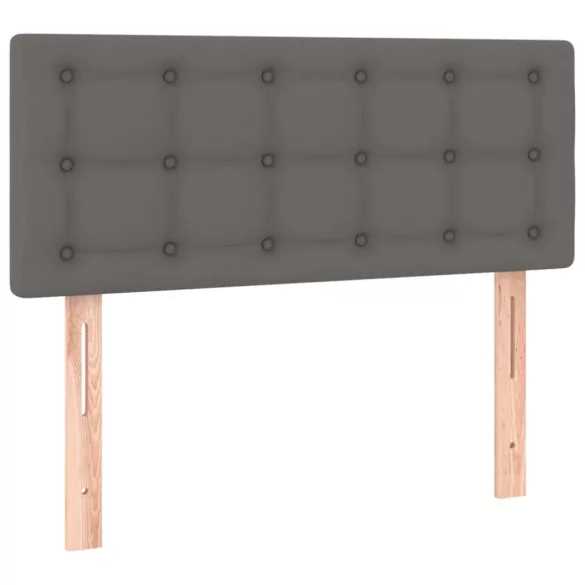 szürke műbőr rugós és LED-es ágy matraccal 120x190 cm