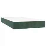sötétzöld bársony rugós és LED-es ágy matraccal 120x190 cm