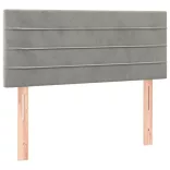 világosszürke bársony rugós és LED-es ágy matraccal 120x190 cm