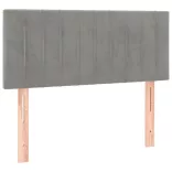 világosszürke bársony rugós és LED-es ágy matraccal 120x190 cm