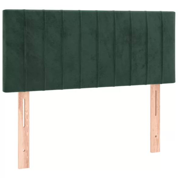 sötétzöld bársony rugós és LED-es ágy matraccal 120x190 cm