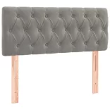 világosszürke bársony rugós és LED-es ágy matraccal 120x190 cm