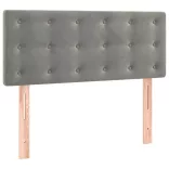 világosszürke bársony rugós és LED-es ágy matraccal 120x190 cm