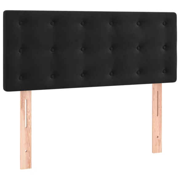 fekete bársony rugós és LED-es ágy matraccal 120x190 cm