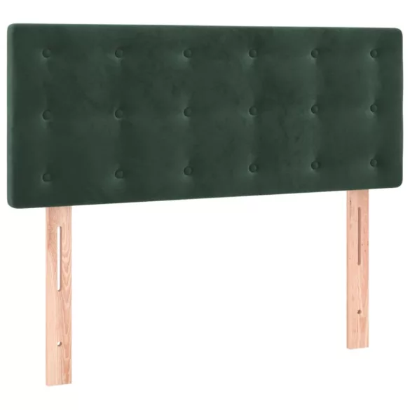 sötétzöld bársony rugós és LED-es ágy matraccal 120x190 cm