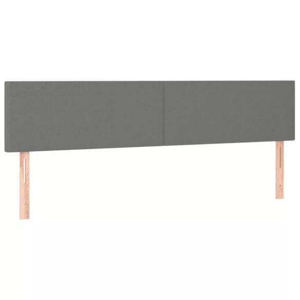 sötétszürke szövet rugós és LED-es ágy matraccal 120x190 cm