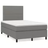 sötétszürke szövet rugós és LED-es ágy matraccal 120x190 cm