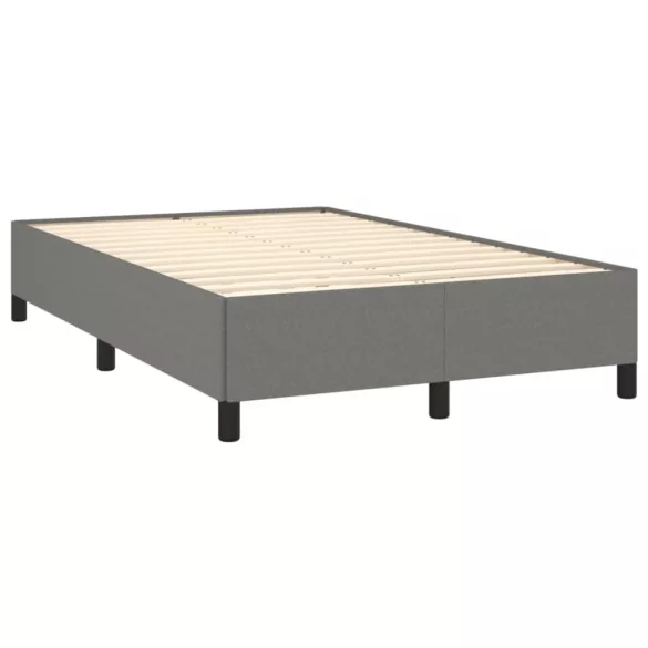 sötétszürke szövet rugós és LED-es ágy matraccal 120x190 cm