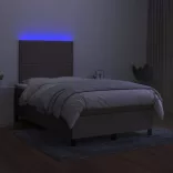 tópszínű szövet rugós és LED-es ágy matraccal 120x190cm