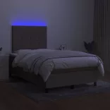 tópszínű szövet rugós és LED-es ágy matraccal 120x190cm