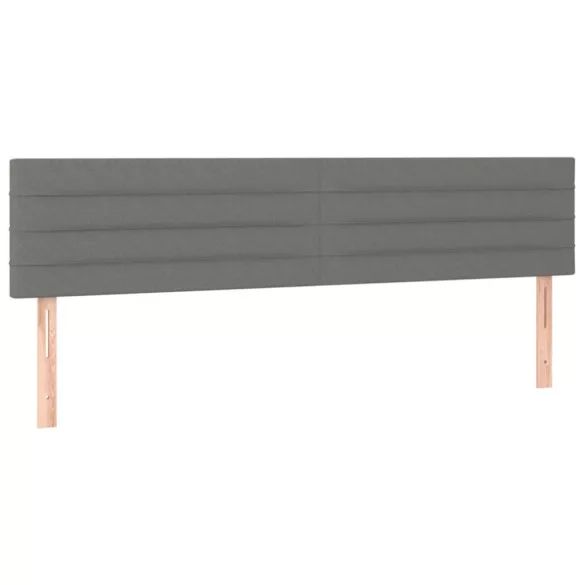 sötétszürke szövet rugós és LED-es ágy matraccal 120x190 cm