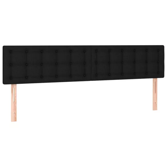 fekete szövet rugós és LED-es ágy matraccal 120x190 cm