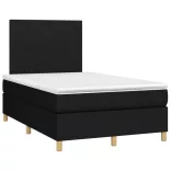 fekete szövet rugós és LED-es ágy matraccal 120x190 cm