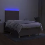 tópszínű szövet rugós és LED-es ágy matraccal 120x190cm