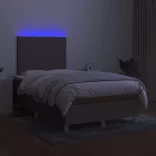 tópszínű szövet rugós és LED-es ágy matraccal 120x190cm