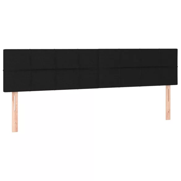 fekete szövet rugós és LED-es ágy matraccal 120x190 cm