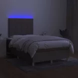 tópszínű szövet rugós és LED-es ágy matraccal 120x190cm