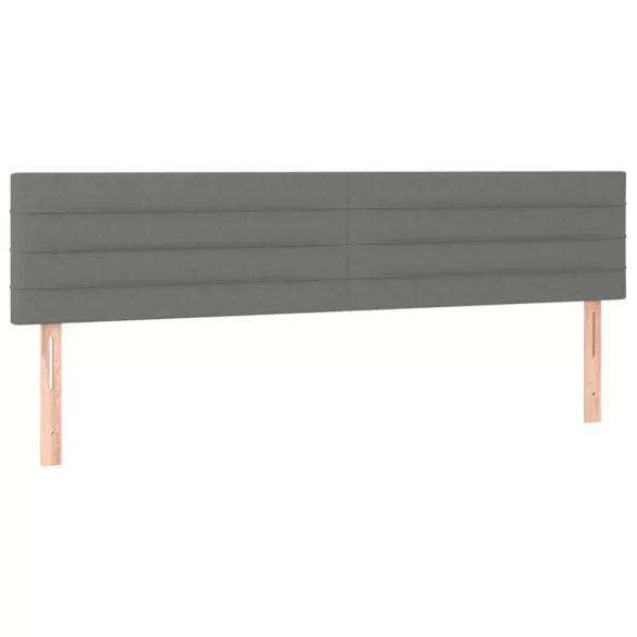 sötétszürke szövet rugós és LED-es ágy matraccal 120x190 cm