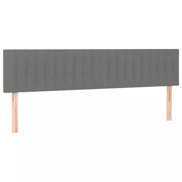 sötétszürke szövet rugós és LED-es ágy matraccal 120x190 cm