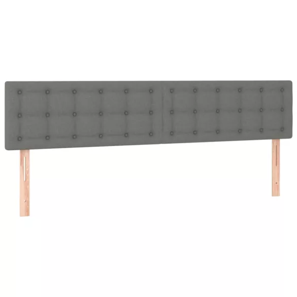 sötétszürke szövet rugós és LED-es ágy matraccal 120x190 cm
