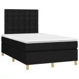 fekete szövet rugós és LED-es ágy matraccal 120x190 cm