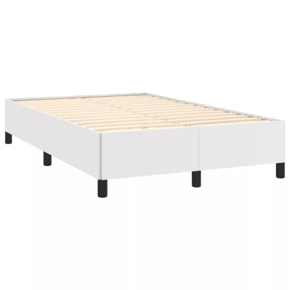 fehér műbőr rugós és LED-es ágy matraccal 120x190 cm