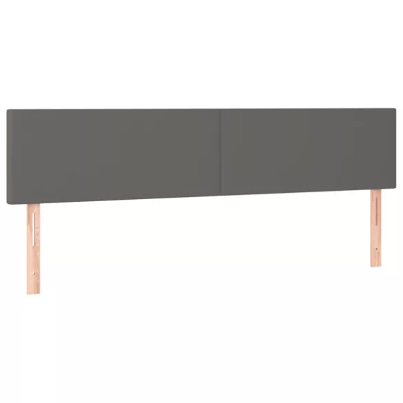 szürke műbőr rugós és LED-es ágy matraccal 120x190 cm