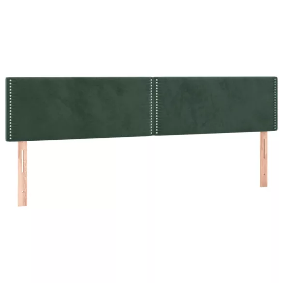 sötétzöld bársony rugós és LED-es ágy matraccal 120x190 cm