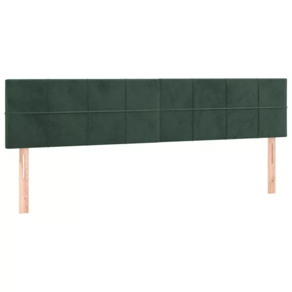 sötétzöld bársony rugós és LED-es ágy matraccal 120x190 cm