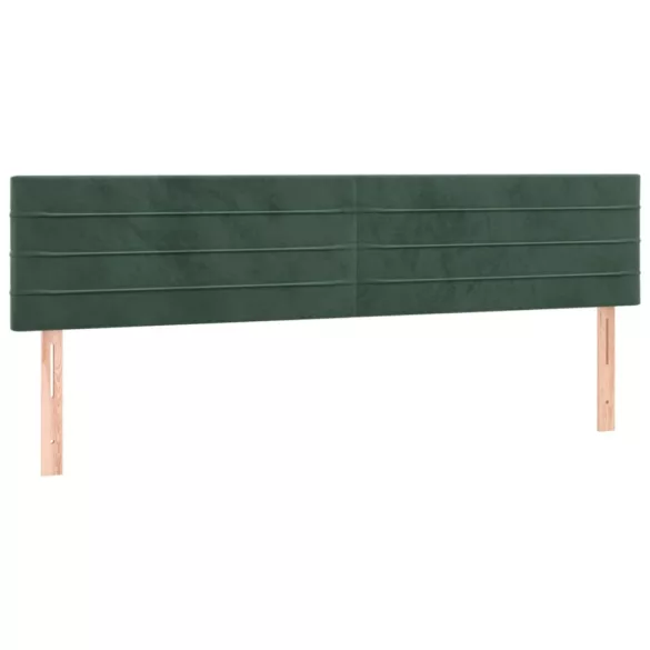 sötétzöld bársony rugós és LED-es ágy matraccal 120x190 cm