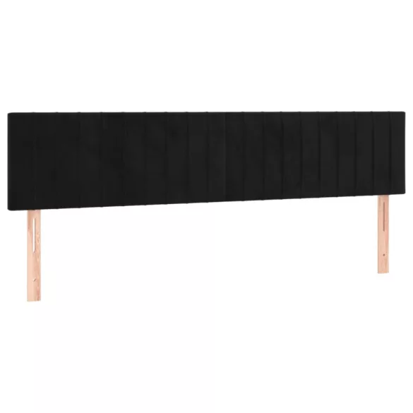 fekete bársony rugós és LED-es ágy matraccal 120x190 cm