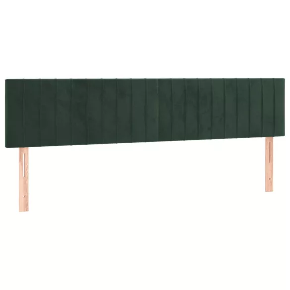 sötétzöld bársony rugós és LED-es ágy matraccal 120x190 cm