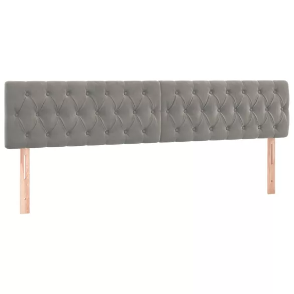 világosszürke bársony rugós és LED-es ágy matraccal 120x190 cm