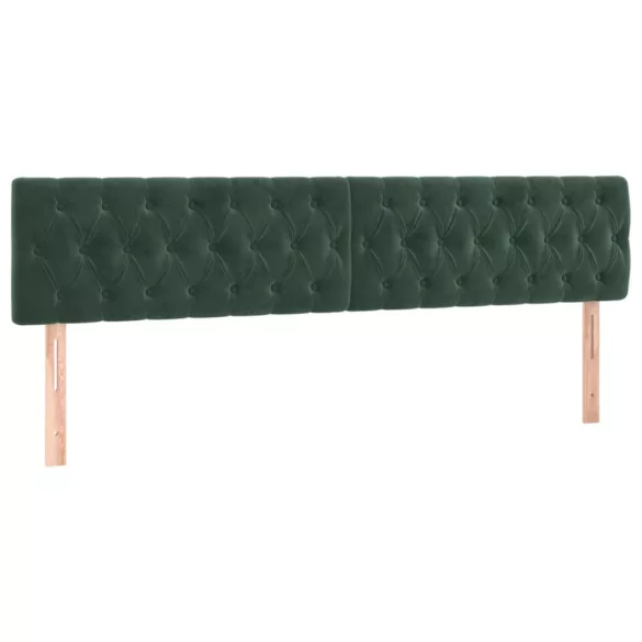 sötétzöld bársony rugós és LED-es ágy matraccal 120x190 cm