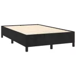 fekete bársony rugós és LED-es ágy matraccal 120x190 cm