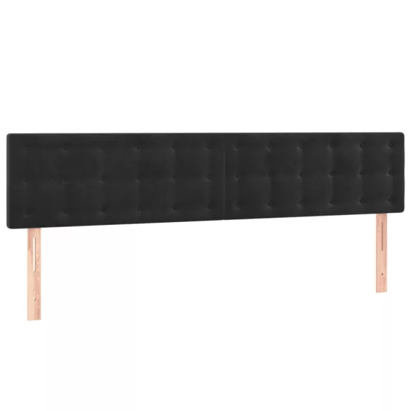 fekete bársony rugós és LED-es ágy matraccal 120x190 cm