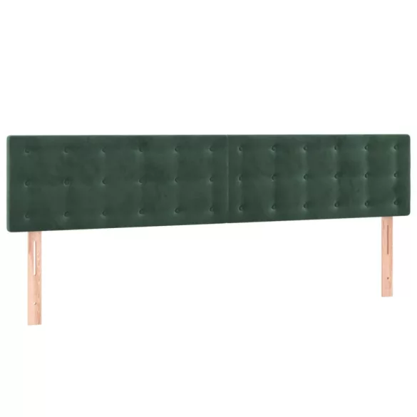 sötétzöld bársony rugós és LED-es ágy matraccal 120x190 cm