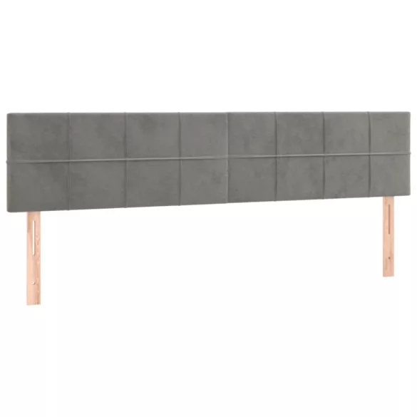 világosszürke bársony rugós ágy matraccal 120 x 190 cm