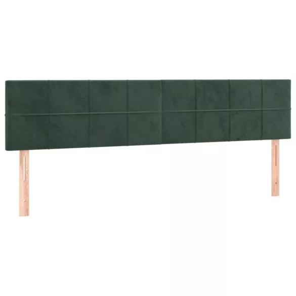 sötétzöld bársony rugós ágy matraccal 120x190 cm