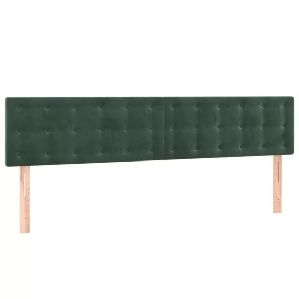 sötétzöld bársony rugós ágy matraccal 120x190 cm