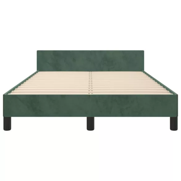 ágykeret matrac nélkül sötétzöld 120x190 cm bársony
