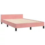ágykeret matrac nélkül rózsaszín 120x190 cm bársony