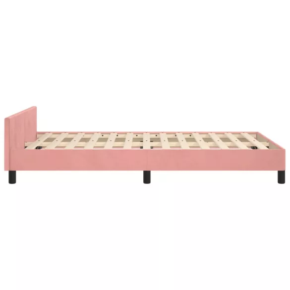 ágykeret matrac nélkül rózsaszín 120x190 cm bársony