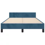 ágykeret matrac nélkül sötétkék 120x190 cm bársony