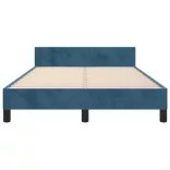 ágykeret matrac nélkül sötétkék 120x190 cm bársony