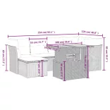 7 részes fekete polyrattan kerti ülőgarnitúra párnával